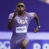 Fred Kerley avait remporté le bronze olympique sur 100 m à Paris (archives). KEYSTONE/AP/PETR DAVID JOSEK